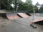 skate park surrounded by high fencing